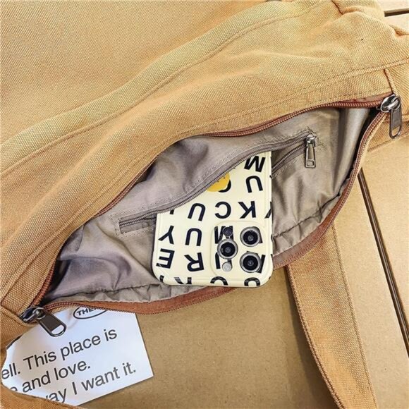 Canvas Messenger Bag Crossbody Tote Shoulder Handbag Large Casual Travel Bag - Picture 2 of 7